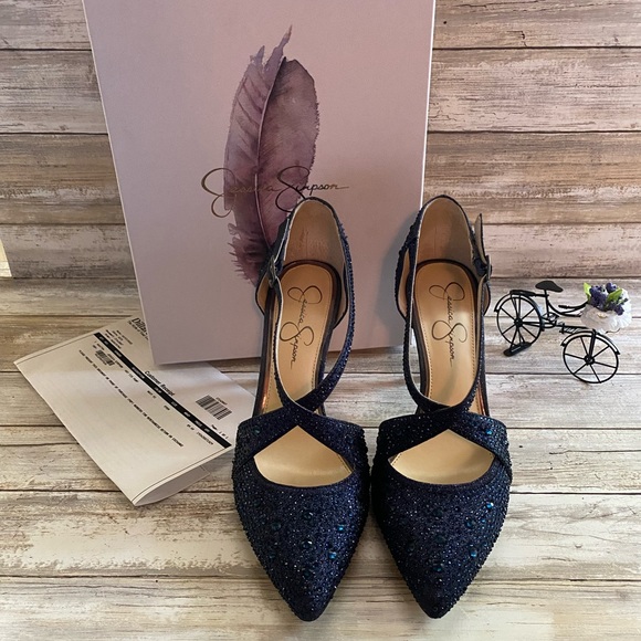 Sparkly Blue Heels Worn Once - Picture 2 of 8